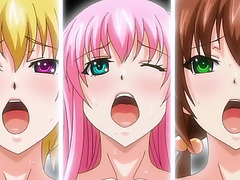 Three horny hentai schoolgirls