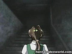 Enchained girl bent over and ravished