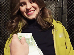 Beautiful Russian Anna flashes her tits in public and gets banged in private