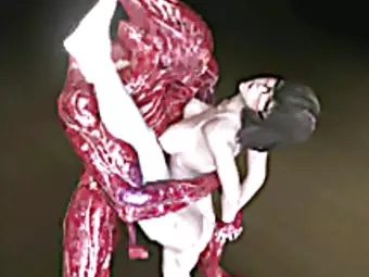 3d anime brutally red monster fucked ass and pussy