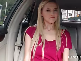 Splendid blonde hitchhikes for a free ride