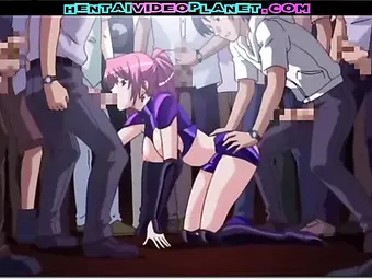 Anime slut Reina gets gangbanged