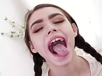 Lucie Cline's mouth is made for cock sucking