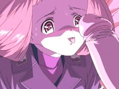 Cute hentai gets fingered pussy and sucked stiff dick by soldier