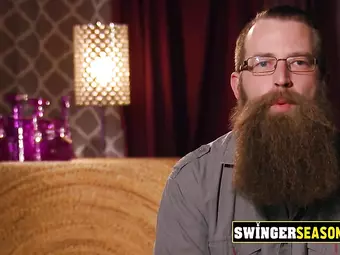 The biggest passion of this swinger bearded man is to lick and suck female asshole.