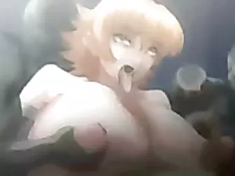 Huge boobs hentai brutally groupfucked by monsters
