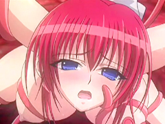 Redhead hentai bigboobs brutally fucked by tentacles and worms