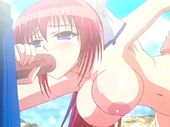 Bigboobs Japanese hentai brutally gangbanged by bandits