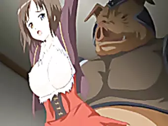 Cute hentai schoolgirl hard fucking by pig monster