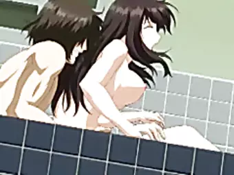 Hot bigboobs hentai sucking cock and fucking in the bathtub