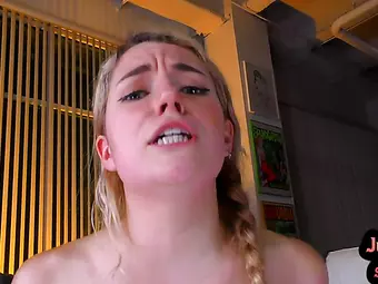 POV teen talks dirty sucks and rides stiff cock of her BF