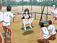 Hentai schoolgirl gets gangbanged