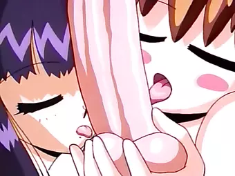 Two cute hentai girls sucks