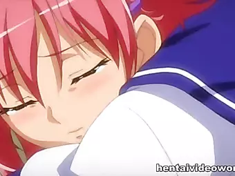 Sexy anime girl fucked with dildo and with rod